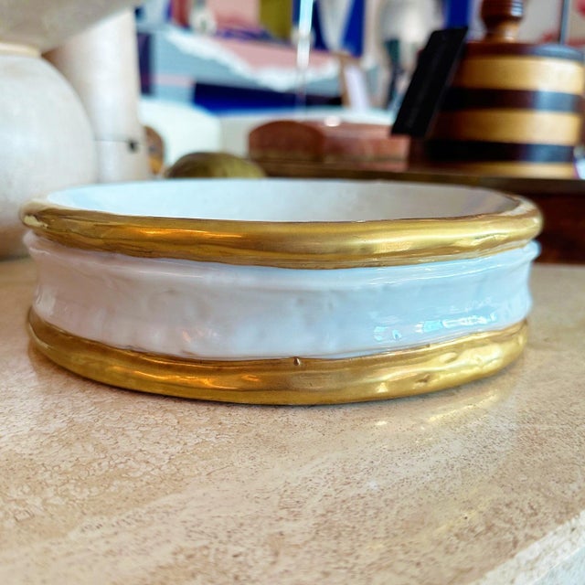 Hollywood Regency Noritake Porcelain Ceramic Catchall Vide-Poche by Edoardo Tasca For Sale - Image 3 of 7