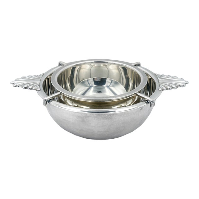Jack & Charlie's the "21" Club Nyc Restaurant Silver Plated Caviar Bowl For Sale