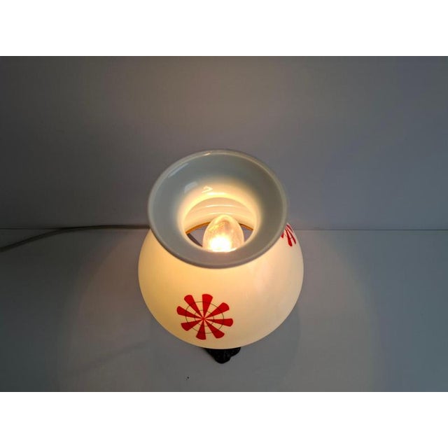 Oil Lamp Style Table Lamp in Milk Glass, Former Czechoslovakia, 1960s For Sale - Image 6 of 15