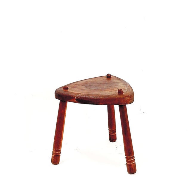 Rustic Tripod Stool with Triangular Seat, 1960s For Sale - Image 14 of 14