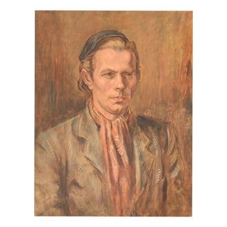 Ludwig Straub, Self-Portrait, 1930s, Oil on Hardboard, Framed For Sale