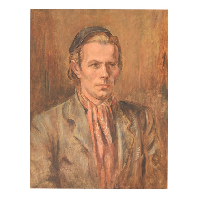 Ludwig Straub, Self-Portrait, 1930s, Oil on Hardboard, Framed For Sale