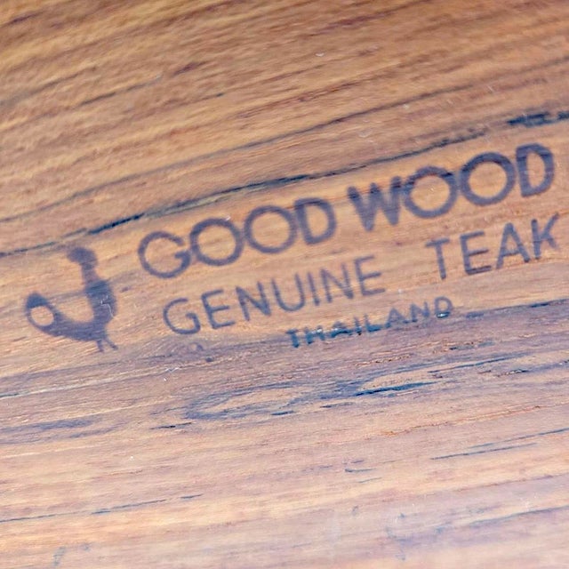 1970s Teak Wood Partitioned Lazy Susan For Sale - Image 10 of 10