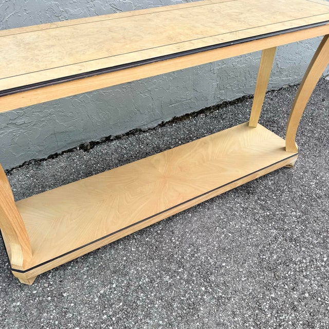 Vintage Art Deco Burlwood Console Table For Sale - Image 12 of 12