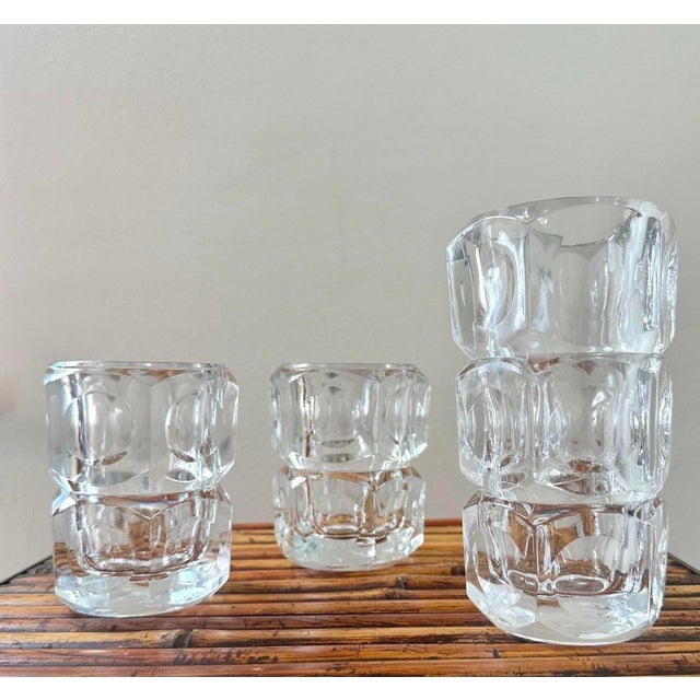 MCM Space Age Lead Glass Vases by František Pečeny for Hermanova Hut - Set of 3 For Sale In Denver - Image 6 of 6