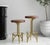Contemporary Matthew Izzo Home Ersa Brass Finish and Leather Barstool For Sale - Image 3 of 5