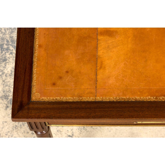 Mid-20th Century French Louis XVI Writing Desk in Mahogany & Leather For Sale - Image 4 of 18