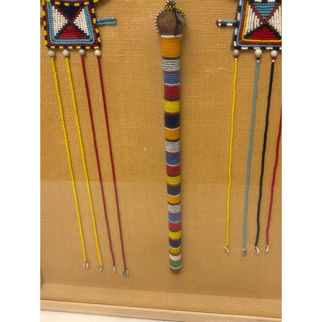 Traditional Maasai Vintage Wedding/Bridal Collars and a Walking Stick For Sale - Image 3 of 5