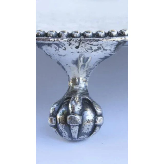 Silver Walker Knowles & Co Sheffield Fused Plate Footed Tray Salver Family Crest For Sale - Image 8 of 10