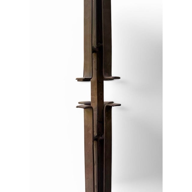 Early 20th Century Pair of Monumental Vintage Spanish Revival Wrought Iron Floor Candle Holders For Sale - Image 5 of 8