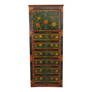 Late 19th Century Tibetan Chest With 6 Drawers