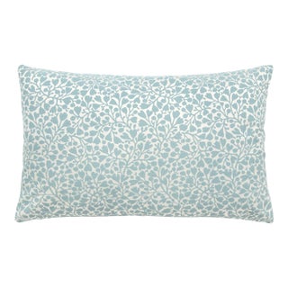 Scalamandre 14" x 22" Elodie Weave Lumbar Pillow in Bluebell For Sale