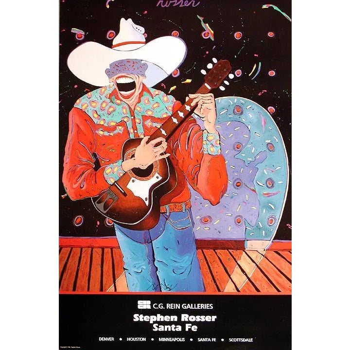 1980s Stephen Rosser Signed Exhibition Poster | Chairish