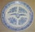 Large Vintage Chinese Porcelain Americana Theme Blue & White Shallow Bowl For Sale - Image 10 of 10
