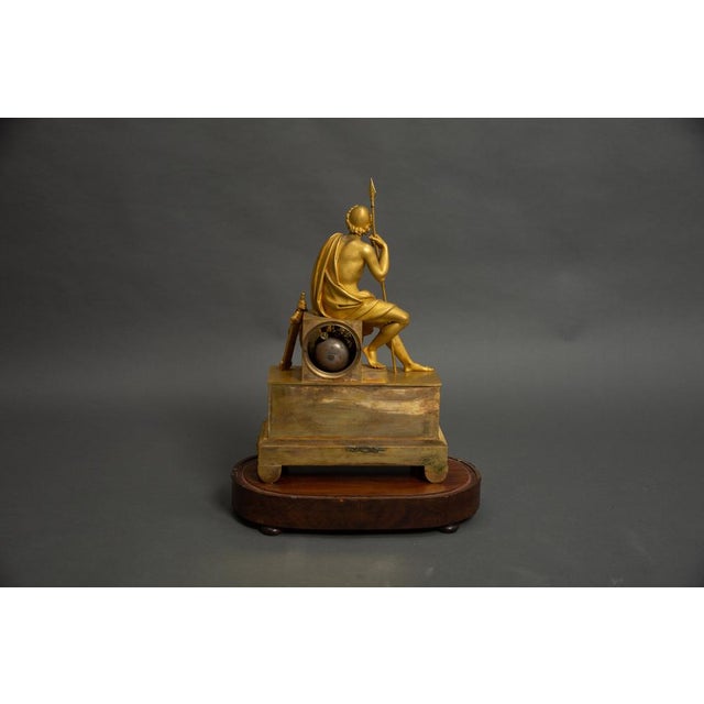 Metal Clock with Ulysses in Patinated Gilt Bronze, 1810 For Sale - Image 7 of 10
