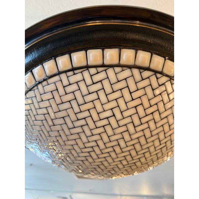 Arts & Crafts Hilliard Lamps Woven Dome Tiled Pendant For Sale - Image 3 of 12