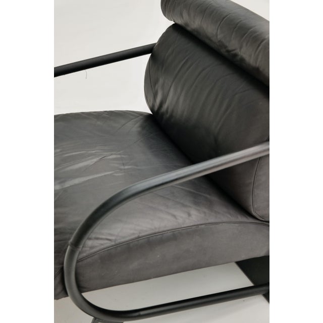 Black Lounge Chair in the style of Peter Maly for Cor, 1980s For Sale - Image 8 of 10