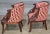 Wood Early 20th Century Pair of English Regency Mahogany Bergeres With Swan Head Carving Red Silk Fabric For Sale - Image 7 of 12