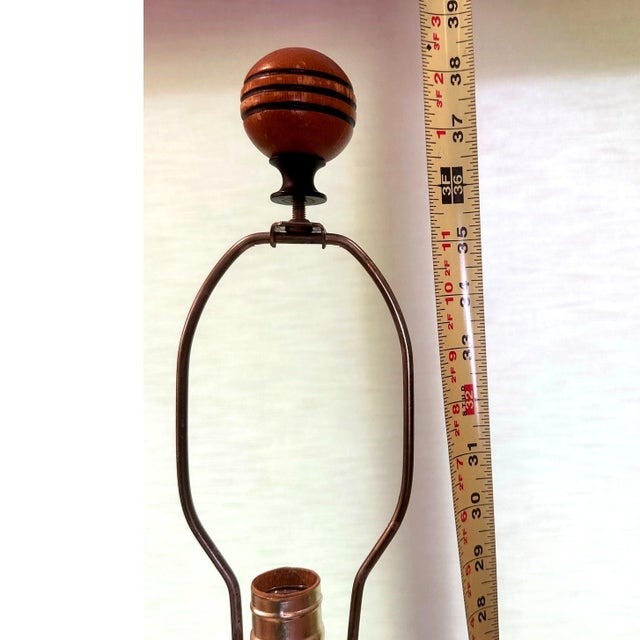 Wood Late 20th Century Rare Rustic Carved Wooden Standing Bear Lamp With Intricate Details For Sale - Image 7 of 15
