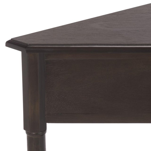 Spritely Home Gomez 1 Drawer 1 Shelf Corner Table in Dark Chocolate For Sale - Image 4 of 10