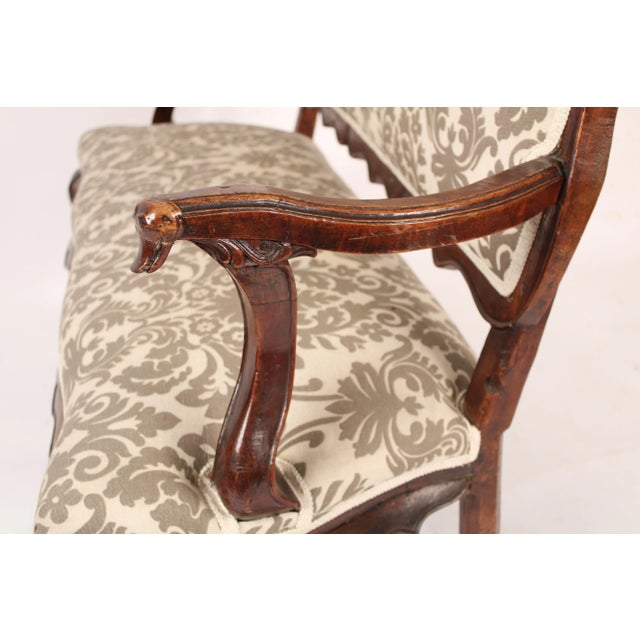 Wood Antique Continental Louis XV Style Walnut Settee For Sale - Image 7 of 11