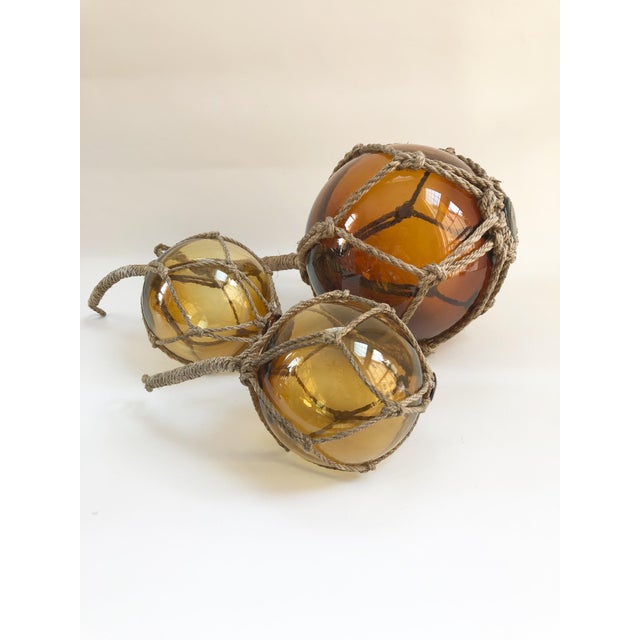 Large Vintage Nautical HandBlown Glass Fishing Floats Set of 3 Chairish