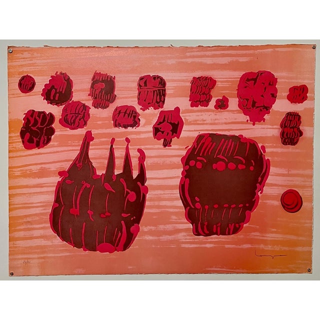 Pietro Consagra (Italian, 1920-2005). Hand signed in pencil and numbered limited edition color lithograph on Magnani...