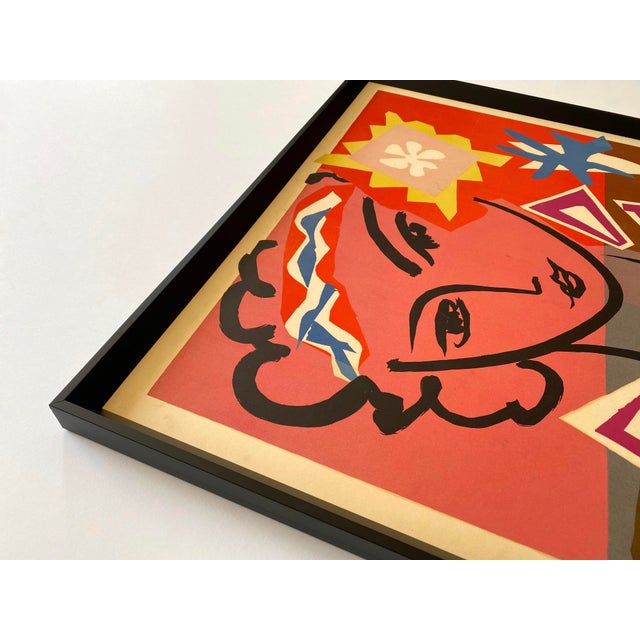 Henri Matisse Vintage 1951 Mourlot Fine Art Lithograph Print " Madame De Pompadour " Framed French Mid Century Modernist Paris Poster For Sale In Kansas City - Image 6 of 18