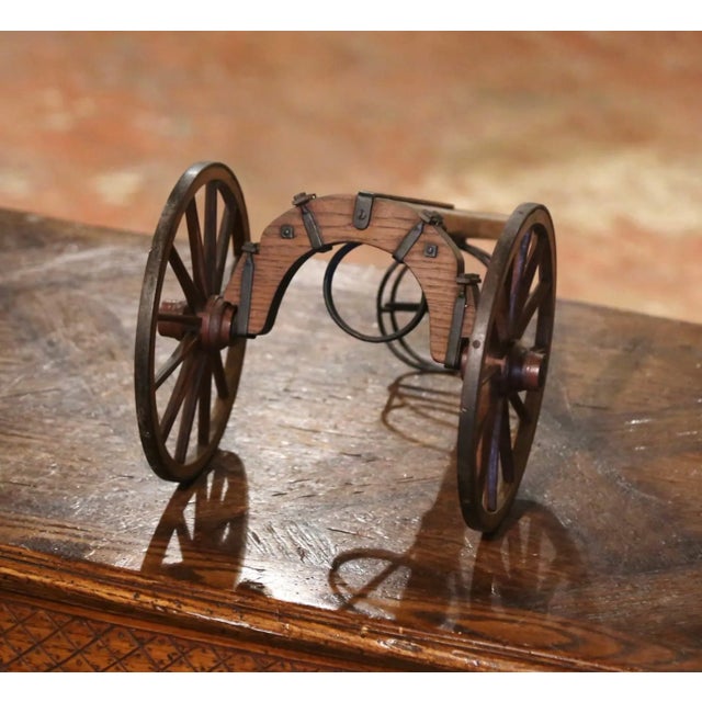 Brown Early 20th Century French Carved Oak Wine Serving Trolley on Wheels For Sale - Image 8 of 9