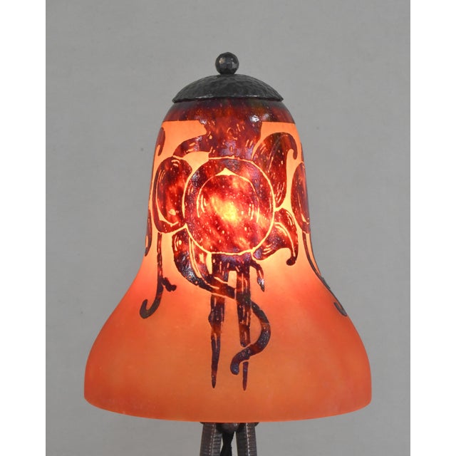 French Art Deco Lamp by Schneider Le Verre Francais - 1925 Cameo Glass France For Sale - Image 6 of 9