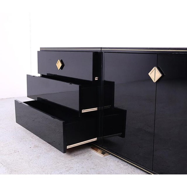 Black Black Lacquered Cabinets by Pierre Vandel, 1970s, Set of 2 For Sale - Image 8 of 18