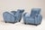 Textile Set of Art Deco Blue Velvet Armchairs, 1940s For Sale - Image 7 of 18