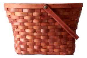 Vintage Pink Splint Weave Basket