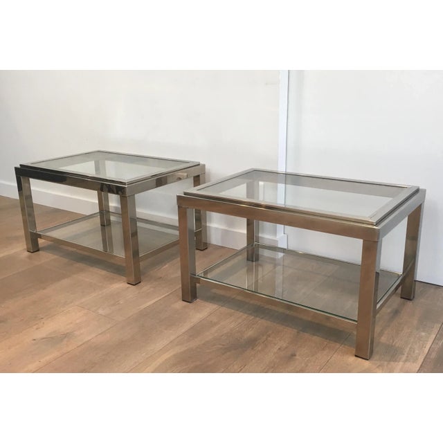 Metal Chrome Side Tables - A Pair For Sale - Image 7 of 12