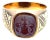 Mid 20th Century 14k Yellow Gold Vintage Agate Intaglio Signet Ring, Size 11.5 For Sale