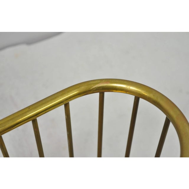 Vintage Gatco Mid Century Modern Solid Brass Spindle Modernist Magazine Rack For Sale - Image 12 of 16