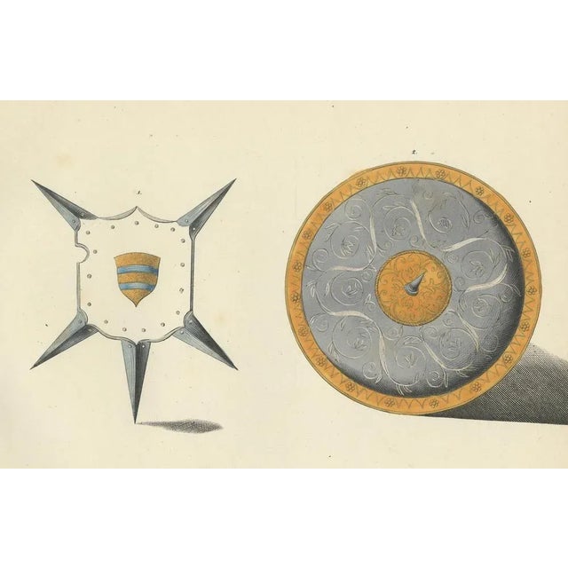 Mid 19th Century Ornate Spiked and Circular Shields, 1842, Lithograph For Sale - Image 5 of 6