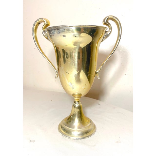 Antique 1923 Engraved Gold Tone Silverplate Indoor Apparatus Meet Trophy Award For Sale - Image 9 of 11