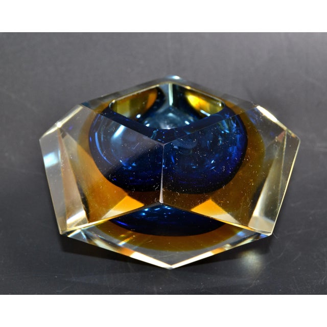 工芸品 Vetri Murano Ashtray 工芸品 Vetri Murano Ashtray Multi Faceted Murano Glass