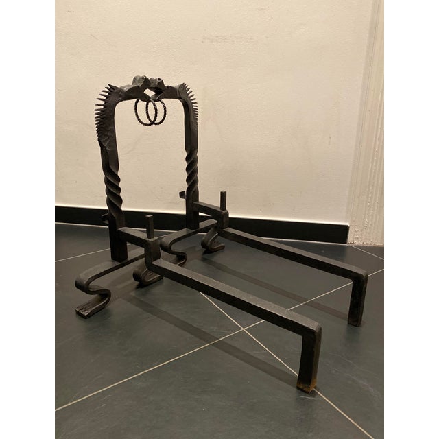 Dragon Chimney Stackers in the style of Gilbert Poillerat, France, 1930s, Set of 2 For Sale - Image 15 of 18