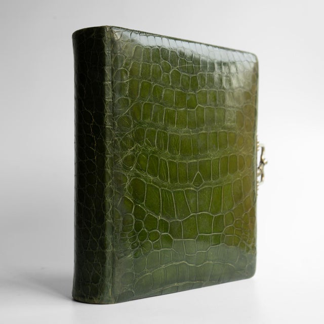Victorian Antique Victorian Green Crocodile Skin Leather Photograph Album and Contents, Late 19th Century For Sale - Image 3 of 17