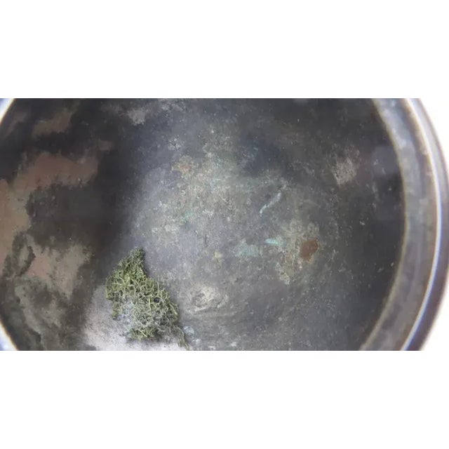 Bronze Chinese Bronze Lidded Pot Incense Ink - A Pair For Sale - Image 8 of 13