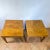 Beautiful Pair of Mid Century Italian patchwork veneer burl wood side/end tables.Square tapered legs and thin zebra wood...