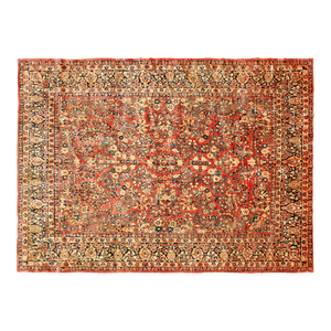 Antique Persian Sarouk Oriental Rug, in Room Size, with Intricate Floral Design