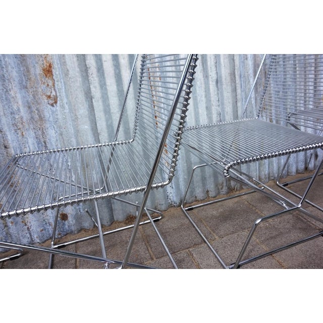 Metal Wire Dining Chairs attributed to Till Behrens, 1980s, Set of 4 For Sale - Image 13 of 18