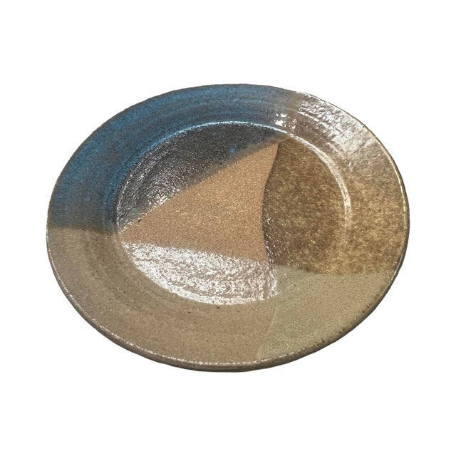 Ceramic Vintage Mid Century Modern Studio Pottery Ceramic Plate Dish Glazed Geometric 1978 Signed Hoszti For Sale - Image 7 of 8