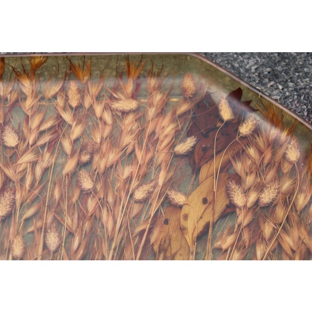 Acrylic Glass Tray with Dried Flowers and Leaves, Italy, 1970s, in Very Good conditions. Designed 1970 to 1979