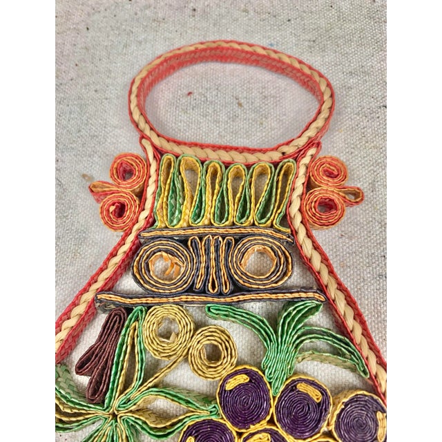 Textile Grape Raffia Trivets-A Pair For Sale - Image 7 of 11