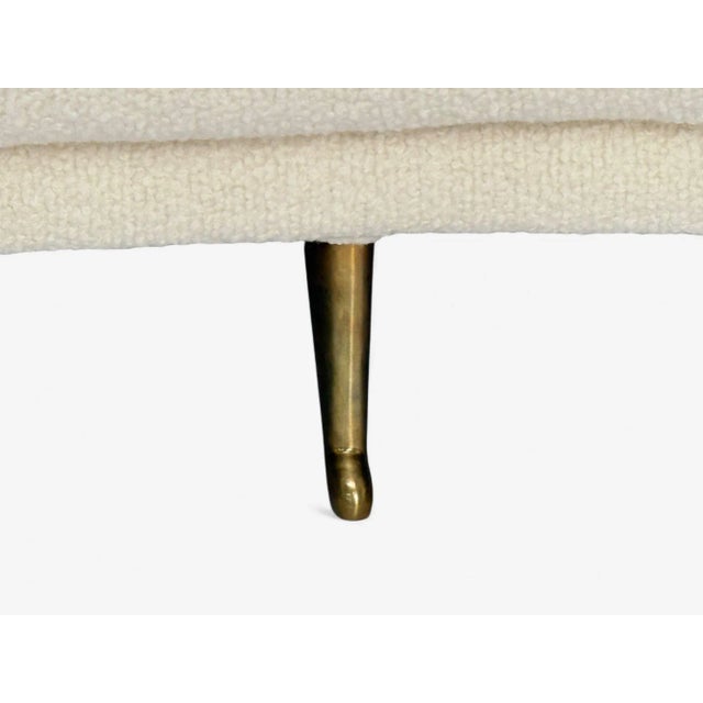 Federico Munari Italian Modern White Boucle & Bronze Sofa, Italy, 1950s For Sale - Image 10 of 11