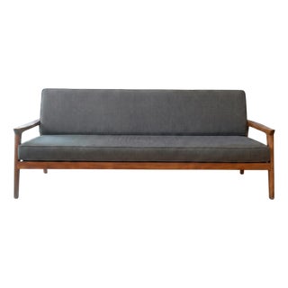 Contemporary Grey Wool Parker Sofa | Modern Upholstered Luxury Three-Seat Seating For Sale